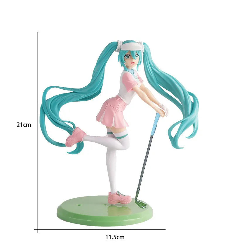 Hot 18cm Fashion Hatsune Miku Anime Figure Cheerleader Hatsune Miku Action Figures Kawaii Girl Figurine PVC Collection Model Toy