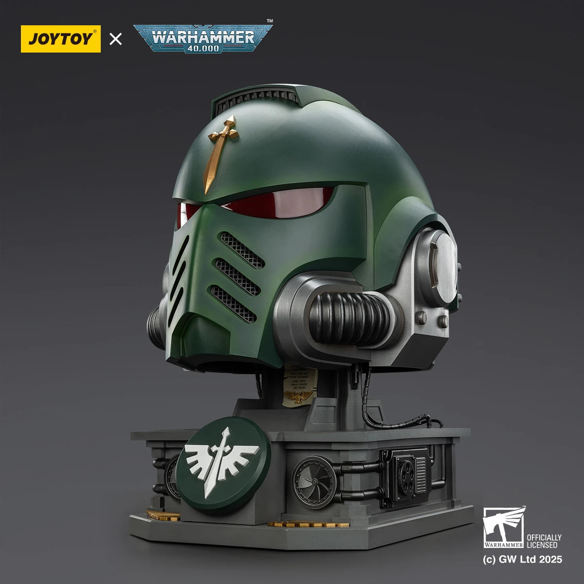 Dark Angels MKX Helmet 1:1 Action Figure Wear JOYTOY Warhammer 40K Toys Model Dark Angels Collection Helmets Display Stand