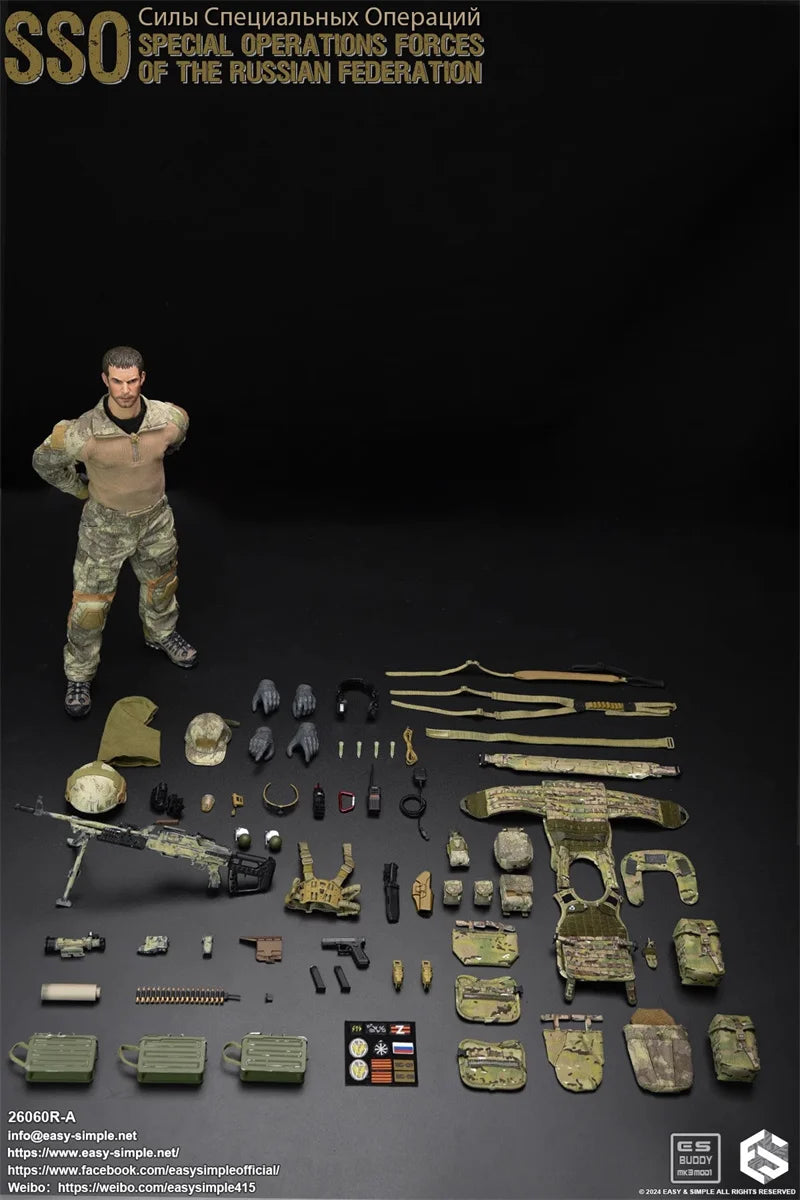 Easy&Simple ES 26060R-A 26060R-B 26060S 1/6 Russian SSO Special Operations Force 12'' Full Set Male Soldier Action Figure Models