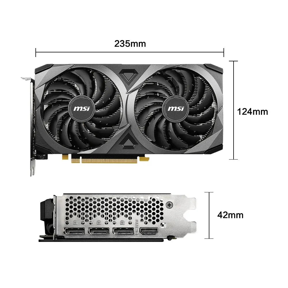 MSI GeForce RTX 3060 VENTUS 2X 12G OC Gaming Graphics Card 12GB GDDR6 192-bit HDMI DP PCI-E 4.0 8Pin factory box only