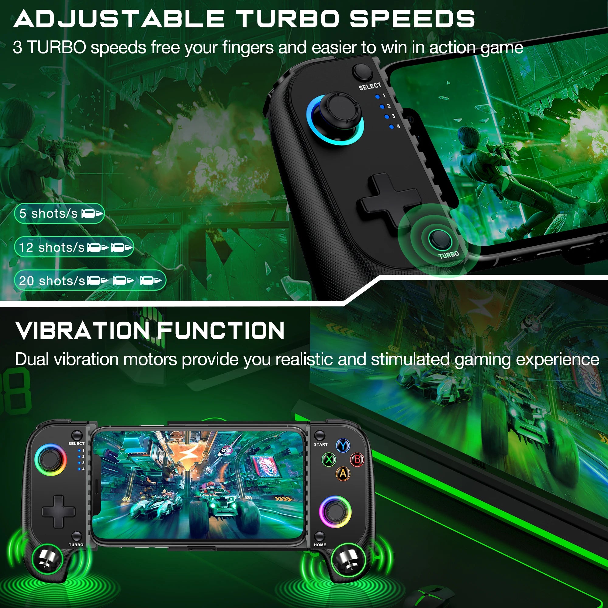 BEBONCOOL Wireless Telescopic Game Controller Bluetooth Extendable Game Console Joystick For Android IPhone Gamepad