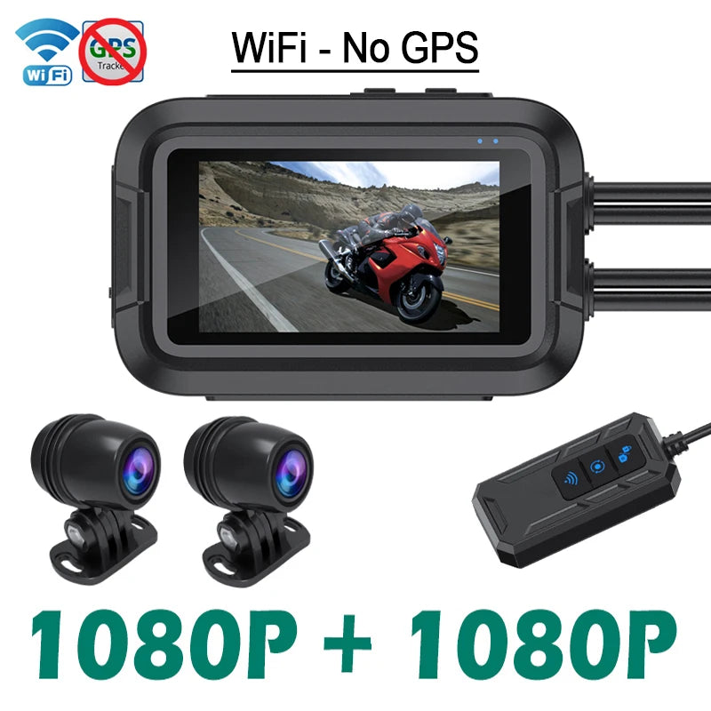 Dual 1080P Motorrad DVR Ganzkörper wasserdichte Moto Kamera WiFi GPS Dash Cam Vorne Hinten Fahren Video Recorder Black Box