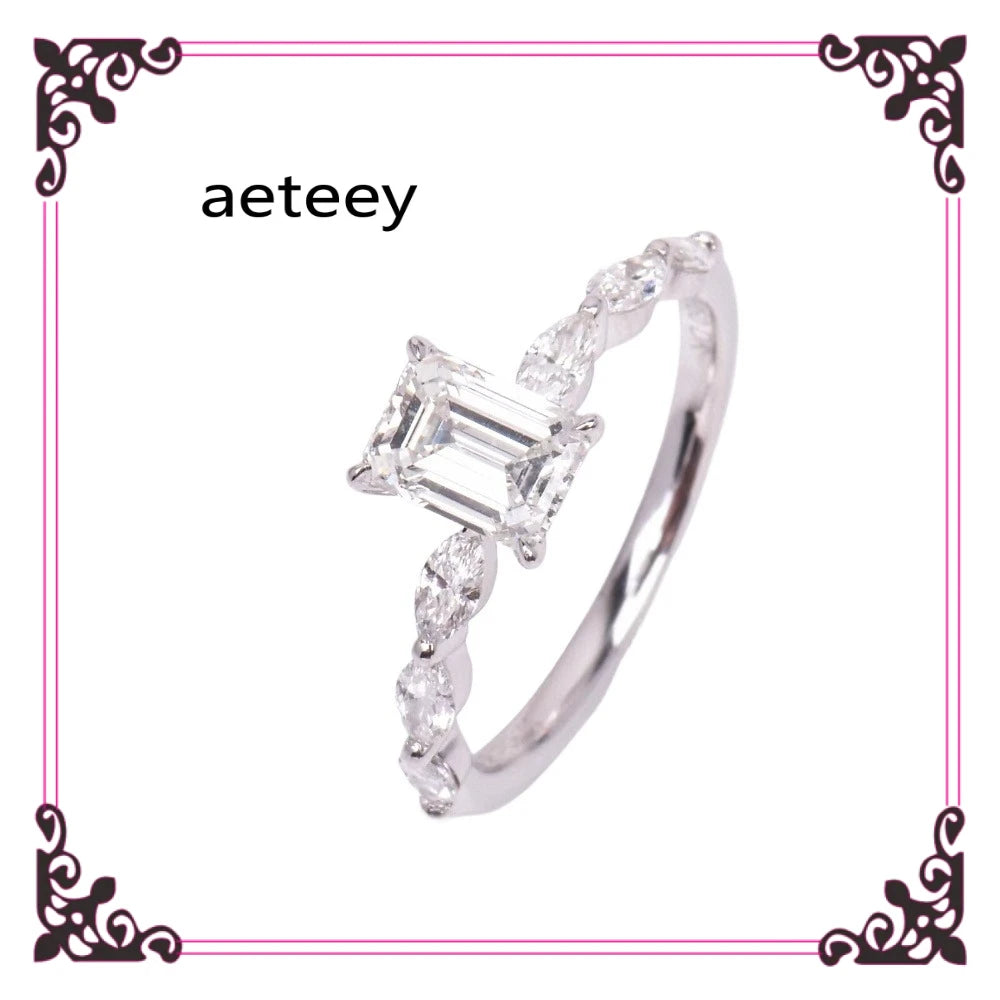 Custom 1CT Emerald Cut D/VS1 IGI-Certified Lab Diamond Engagement Ring in 9K/14K/18K Gold