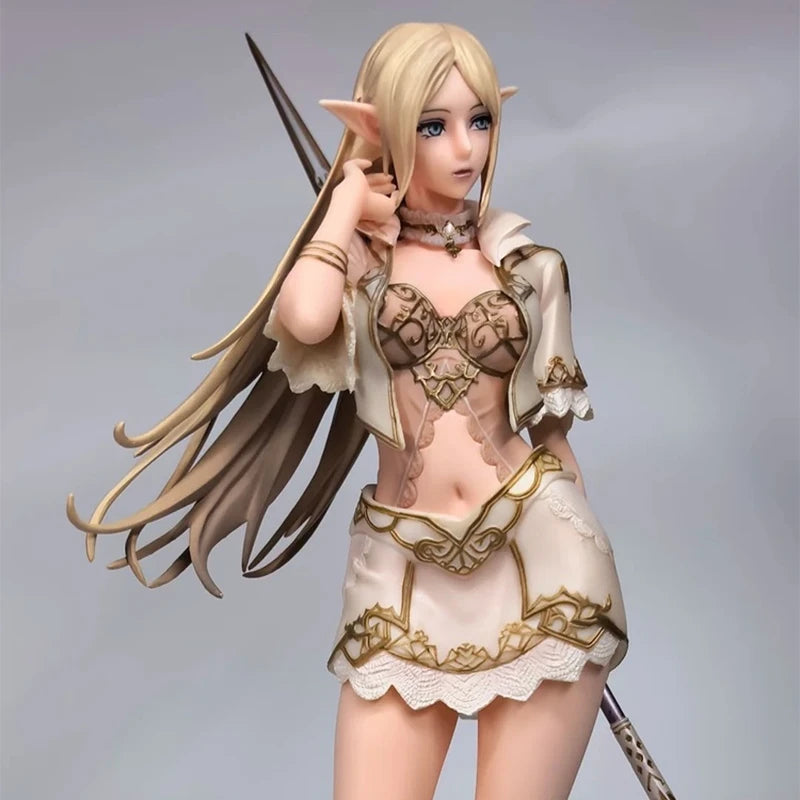 New 24cm 1/7 Anime Figure White Elf/Drow Girl Mage Pvc Action Figures Collection Model Desktop Decoration Trendy Toys In Stock