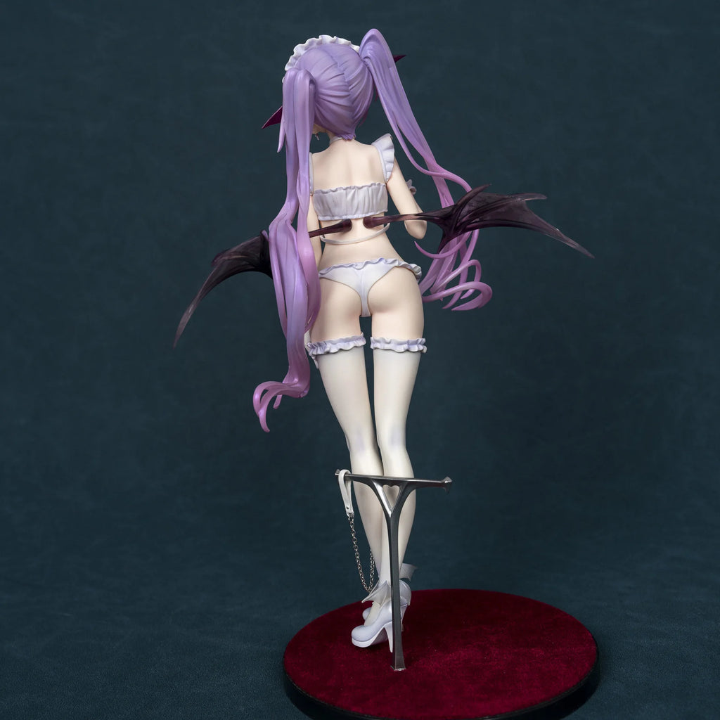 Rurudo Anime Girl Figure Purple Hair Maid Outfit With Succubus Wings Pvc Collectible Model Desktop Decor For Anime Figure Lovers