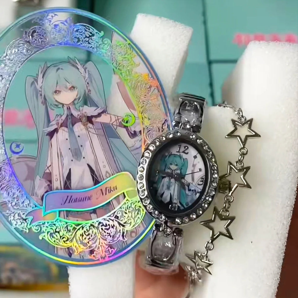 Authentic Hatsune Miku Anime Star Moon Knight Serie Watch Blind Box Gift For Birthday Surprised  Kawaii Timepiece Collection
