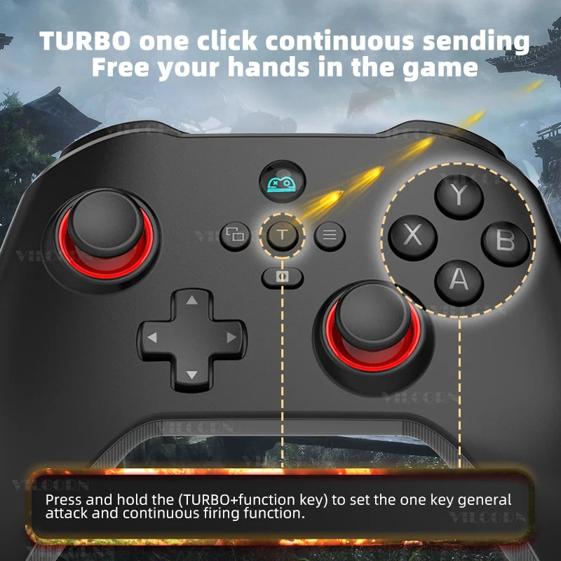VILCORN PC Gaming Controller FPS Wireless Pro Gamepad For PS4 Switch Android IOS with Micro Motion Hall Trigger Joystick