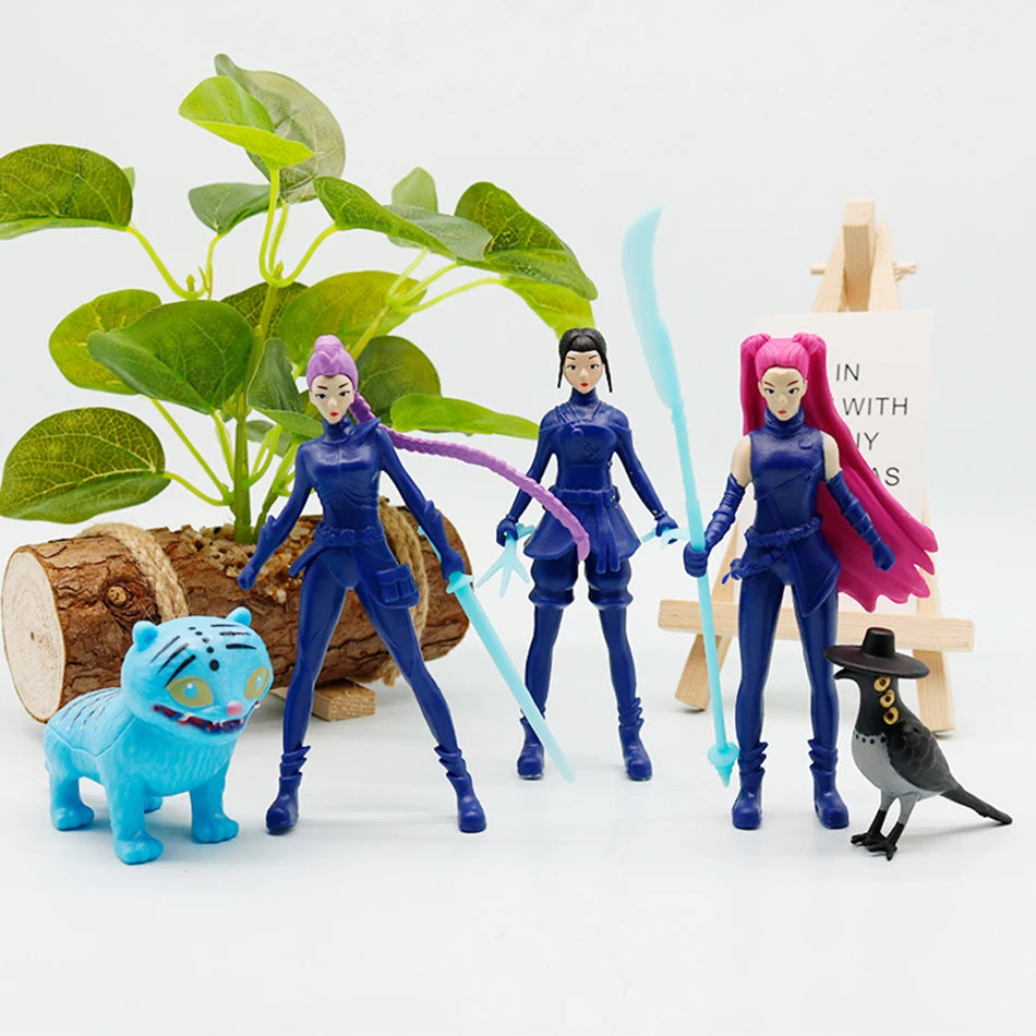2025 Anime Kpop Demon Hunters Figure Rumi Mira Zoey Derpys Tiger Figurine Toy Cute Desk Decoration Statues Ornament Kid Gifts
