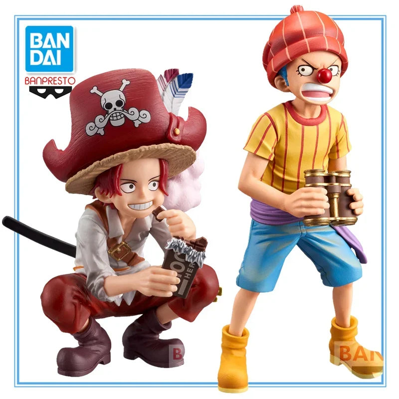 BANDAI Original Banpresto Shanks Buggy DXF One Piece Vol. 1-2 Die Kindheit des rothaarigen Shanks PVC-Actionfigur als Spielzeuggeschenk