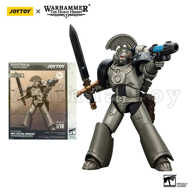 [Pre-Order]JOYTOY 1/18 Action Figure The Horus Iron Warriors MKVI Tactical Sergeant Command Squad Chosen with Legion Standard