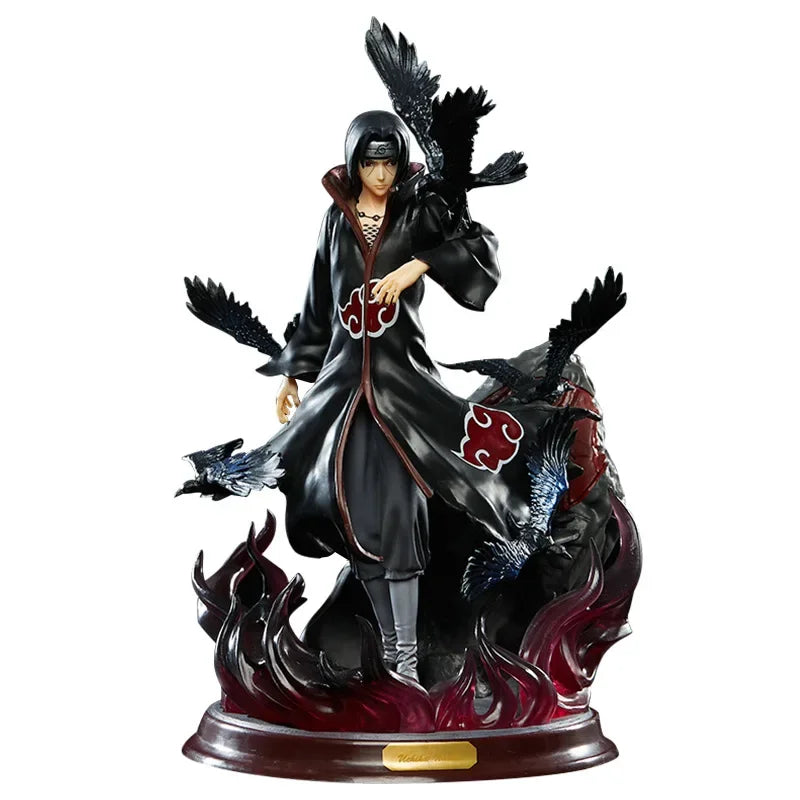 Naruto Anime Figur Uchiha Itachi PVC Actionfigur Spielzeug Naruto Shippuden Uchiha Itachi und Crow Collection Modellspielzeug 25cm