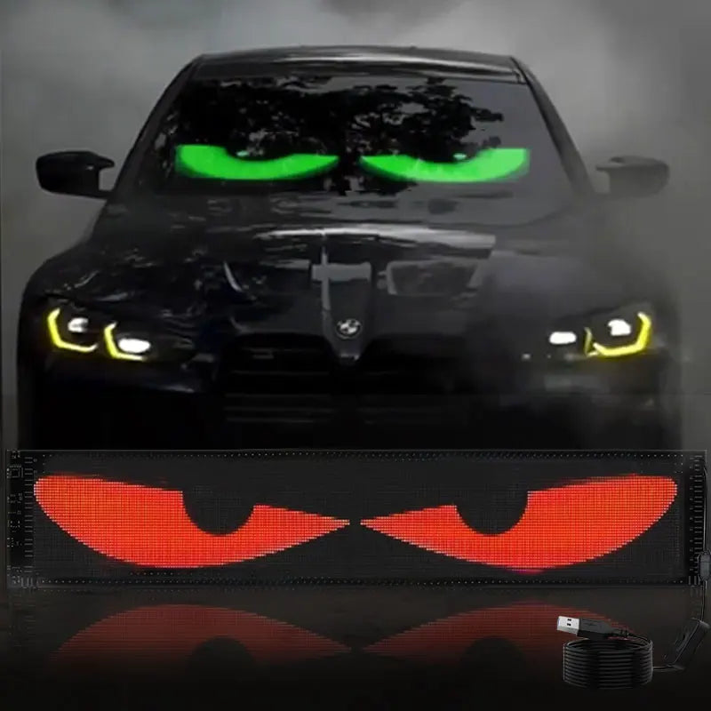 Demon Eyes Car LED Logo APP LED Matrix Pixel Panel Night Light DIY Programmable Flexible LED Display for Car Truck Accessorie