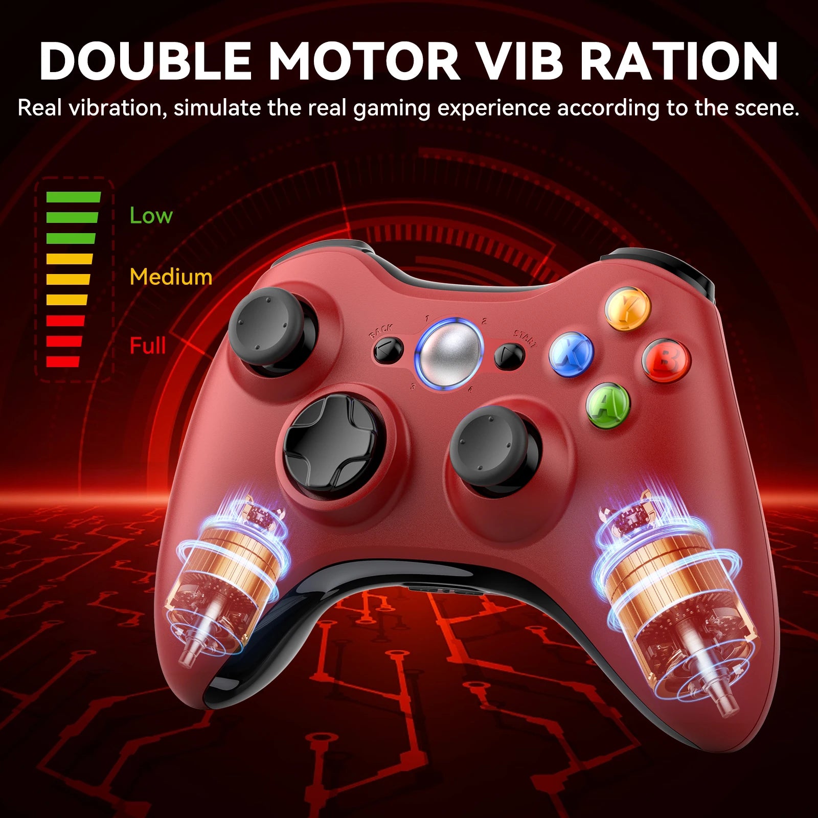 Безжичен контролер за Xbox 360 за Xbox 360/Slim/Elite/Winodow/PC, геймпад за видеоигри, 6-осен джойстик с двойна вибрация, 2.4G гейминг