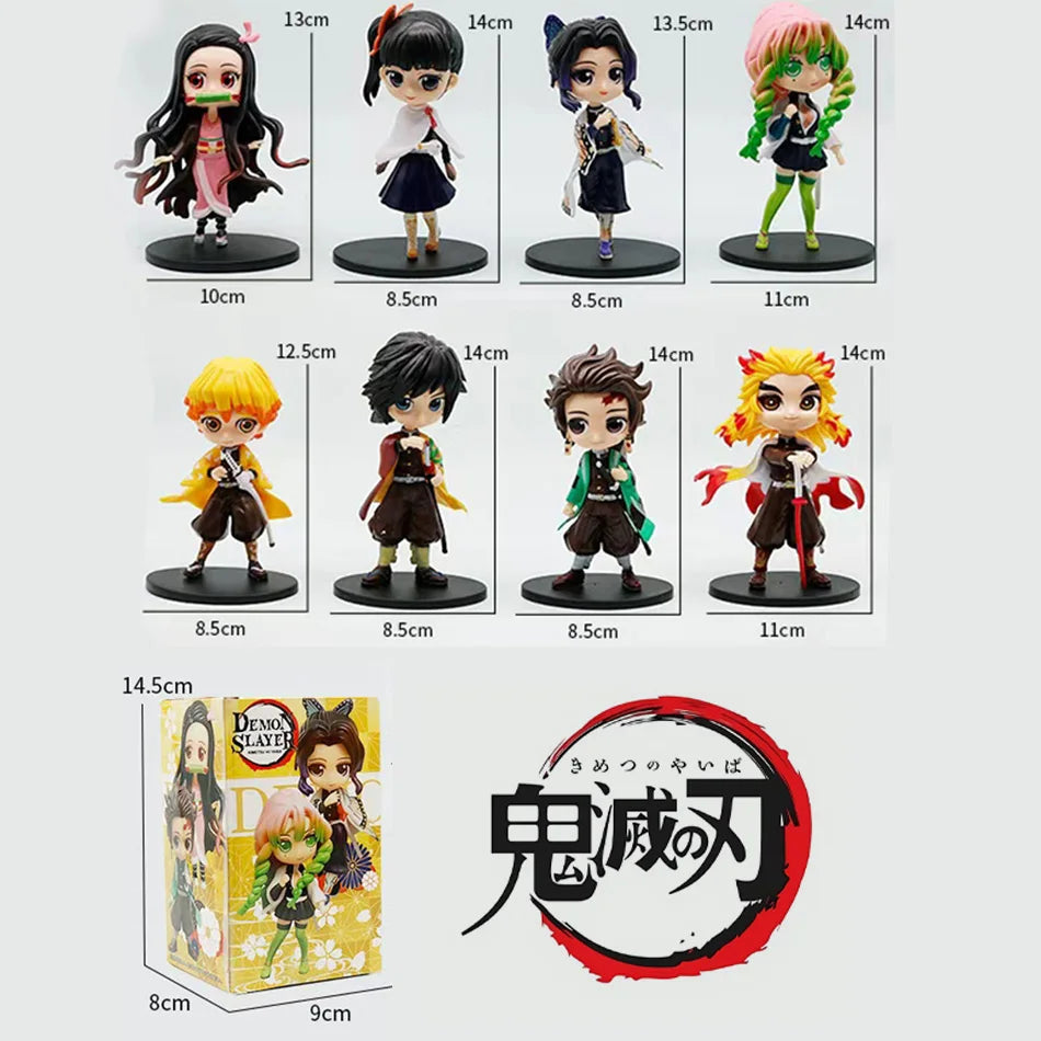 Hot Demon Slayer Blind Box Figure Plum Rain Series Kochou Shinobu Tomioka Giyuu Kanroji Mitsuri 1-8PCS Blind Box Figure Toy Gift