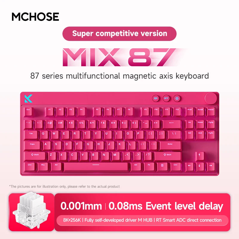 MCHOSE MIX87 Magnetic Swtich Keyboard Wired Gaming Keyboard 8K+256K Esport 0.08ms Low Latency E-Sports Custom Gamer Accessories