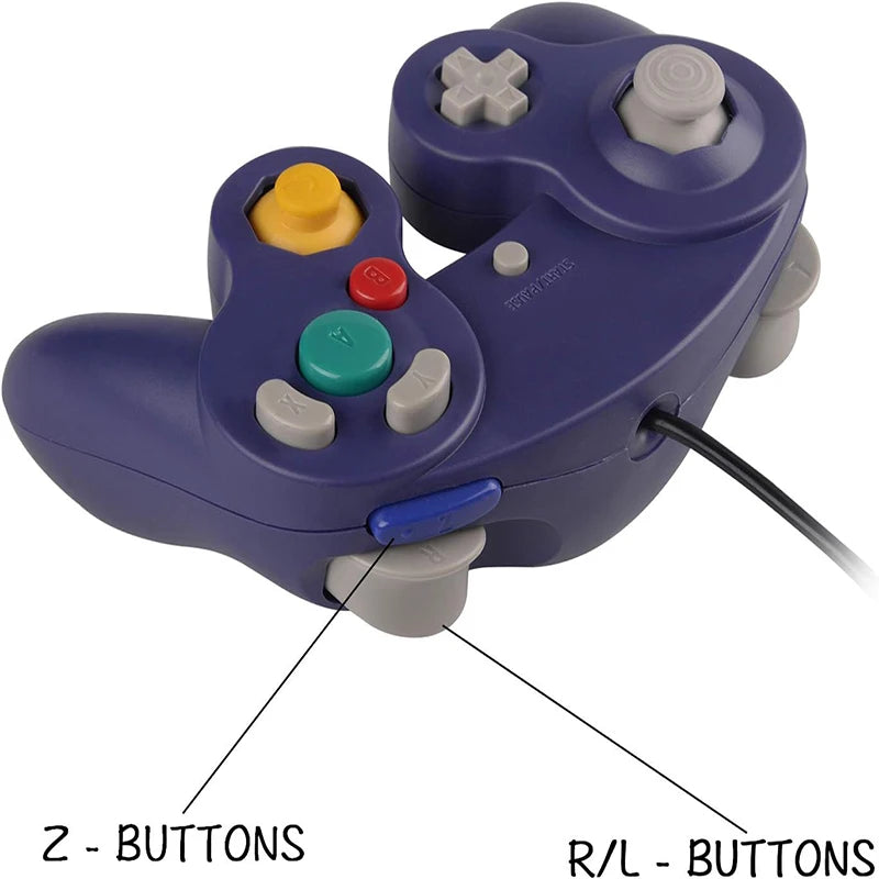 Portable Classic Wired Gaming Joypad Controller with Vibration Function Compatible with Wii NGC Gamecube Game Cube
