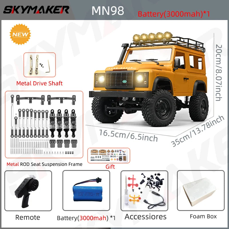 Neues MN99s MN98 1:12 MN-Modell RTR-Version RC-Auto 2.4G 4WD RC Rock Crawler Defender Fernbedienungsauto 1/12 RC-LKW-Autos Spielzeug