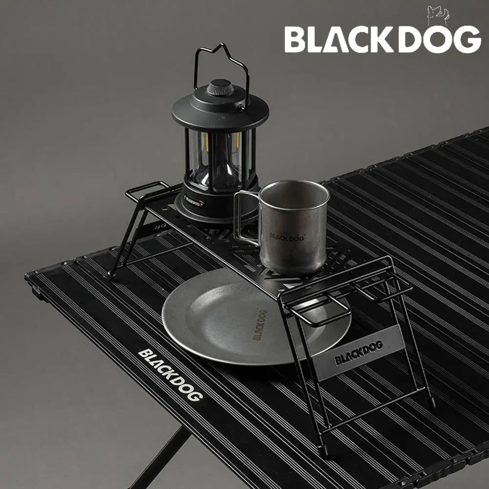 BLACKDOG Camping Iron Storage Shelf Barbecue Picnic Accessory Shelf Multi-Function Metal Desktop Rack Trapezoidal Hanging Rack