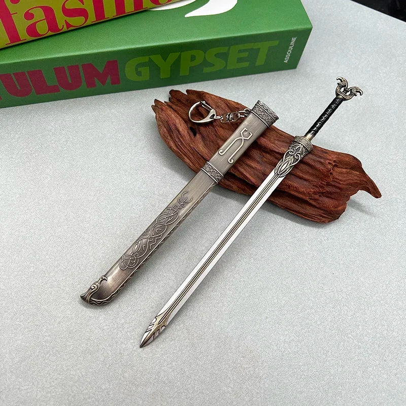God of War Game Replica Metal Weapon Model Set Kratos Action Figure Accessory Retro Collectible Desktop Decorations Toy Boy Gift