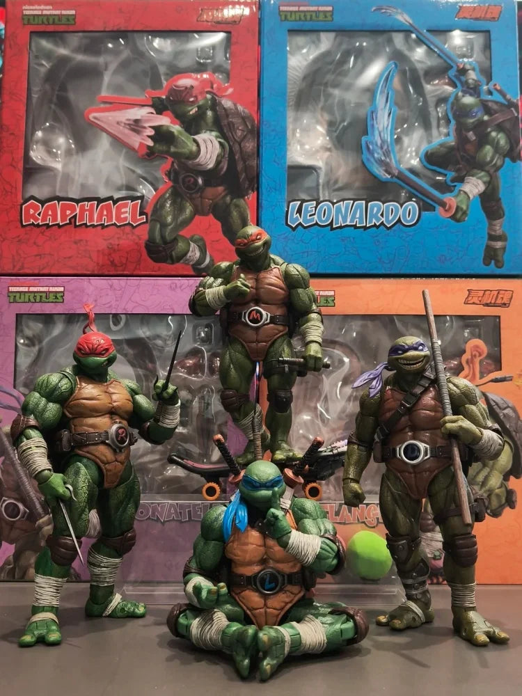 Lingjihun TMNT 1/12 Scale 16-17cm Leonardo Donatello Michelangelo Raphael Articulated Collectible Action Figure Anime Figure