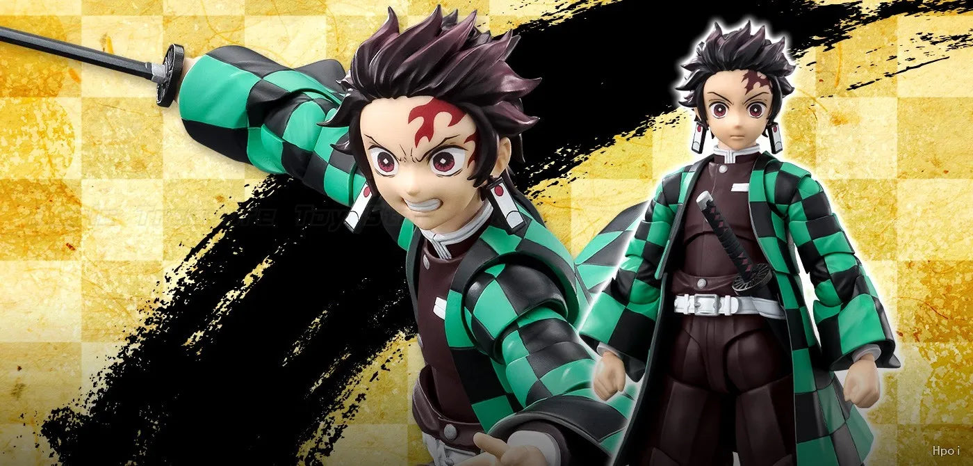 【In Stock】Original Bandai SHF Demon Slayer: Kimetsu No Yaiba Kamado Tanjirou Action Figure Model Toy Gift