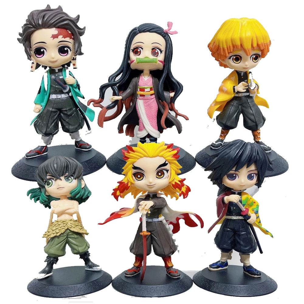 Anime Demon Slayer Action Figurine Kimetsu No Yaiba Figure Kamado Tanjirou Nezuko Agatsuma Zenitsu PVC Model Doll Toys