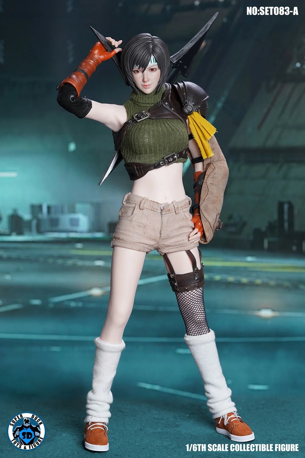 НАЛИЧЕН SUPER DUCK SET083 1/6 FF7 Yuffie Head Sculpt Costume Dress Model Fit 12'' TBL PH S16A S18A Женска екшън фигурка тяло