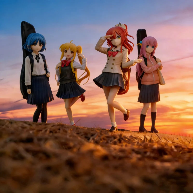 4pcs Bocchi The Rock GK Bocchi Hitori Gotoh Ryo Yamada Nijika Ijichi Ikuyo Kita Anime Girl Figures Desk Ornament Toy Boys Gifts
