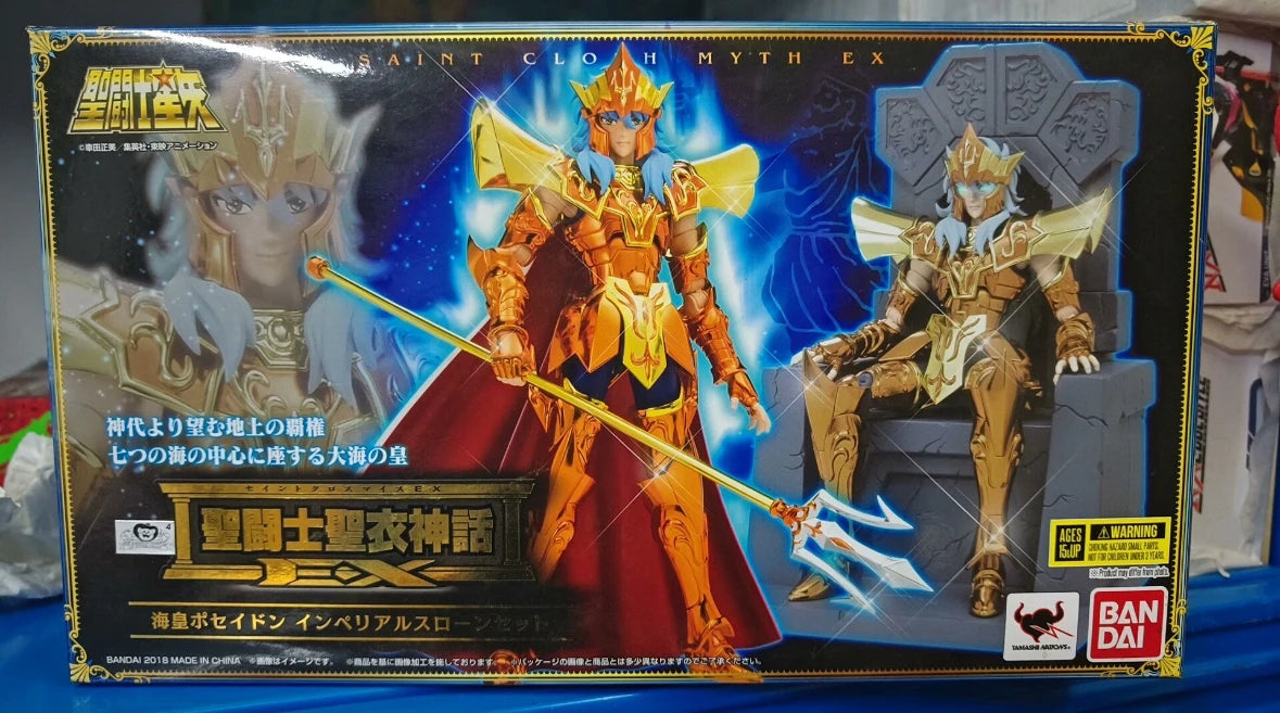 In Stock BANDAI Saint Cloth Myth EX Neptune Poseidon Deluxe Throne Set Anime Action Collectible Figure Model Toy