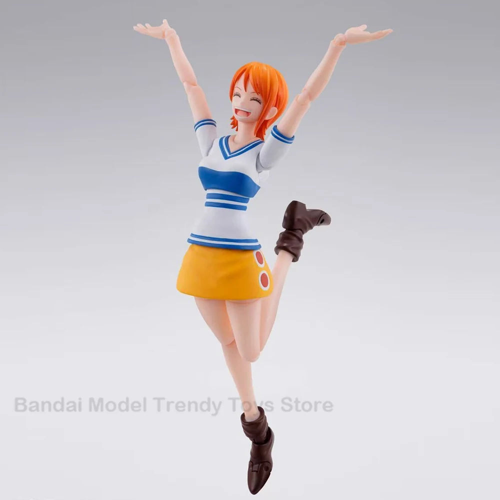 In Stock BANDAI SHF One Piece Model Kit Nami Romance Dawn Anime Action Figure Model Original Toys Ornament Gifts Collecting