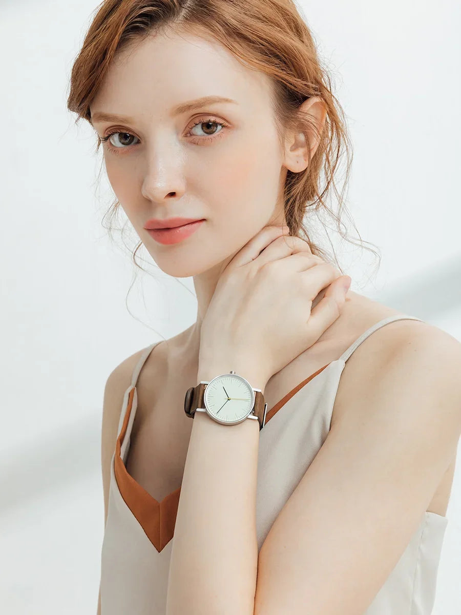 Design Sense Watch B001 Einfaches Retro-Design Stummschaltung Herren- und Damenuhr aus wasserdichtem Edelstahl