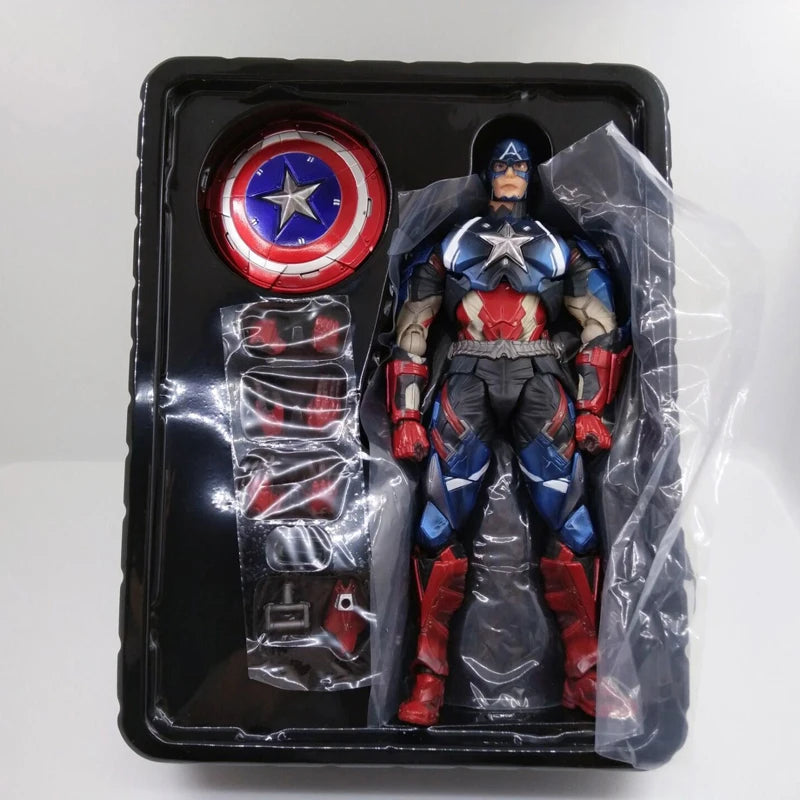 Play Arts Captain America Actionfigur Bewegliche Marvel Collection Avengers Modellspielzeug