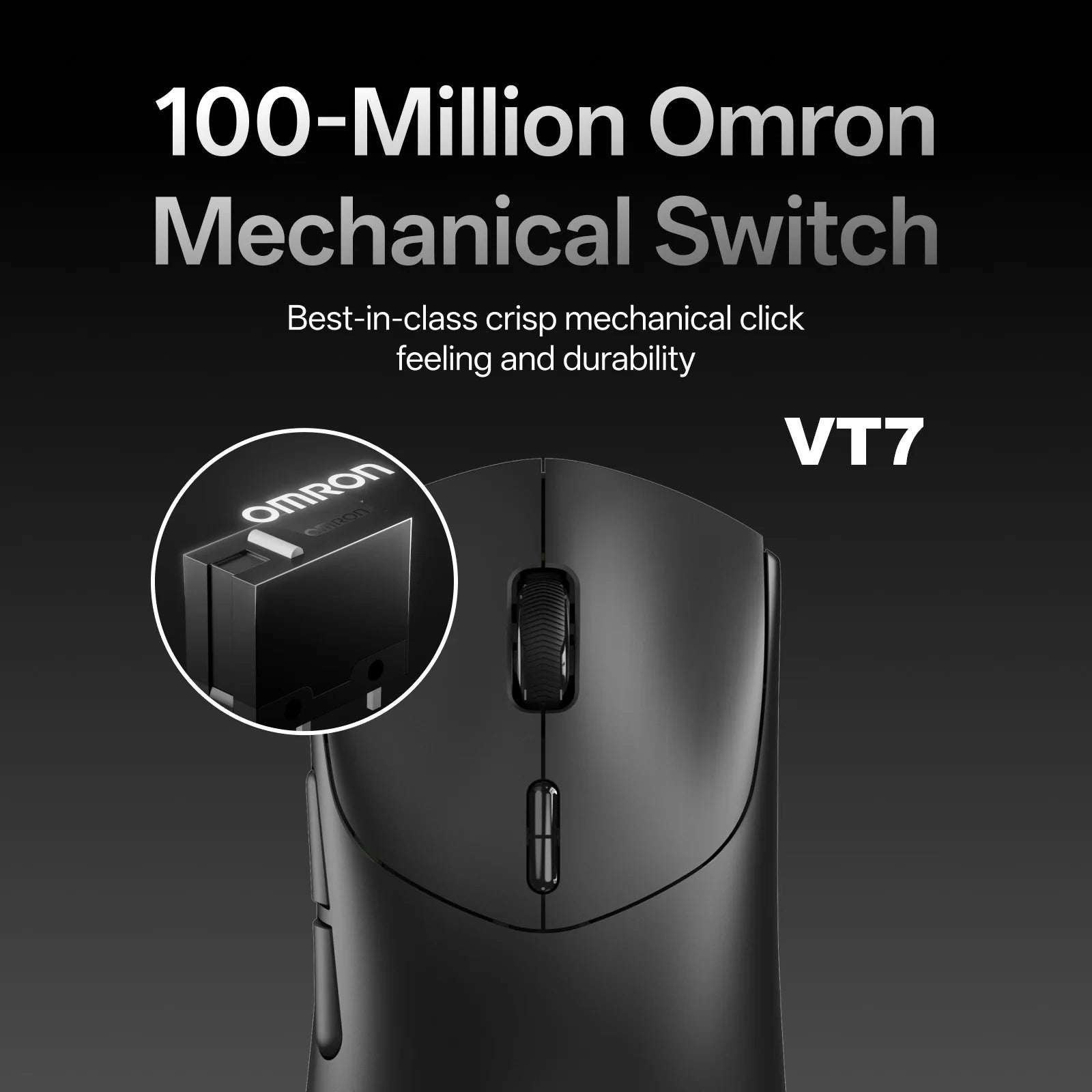 Безжична геймърска мишка Rapoo VT7 /VT7 MAX, True 8K безжична скорост на анкетиране, 53 г, лека, до 500 часа живот на батерията, активирани макроси