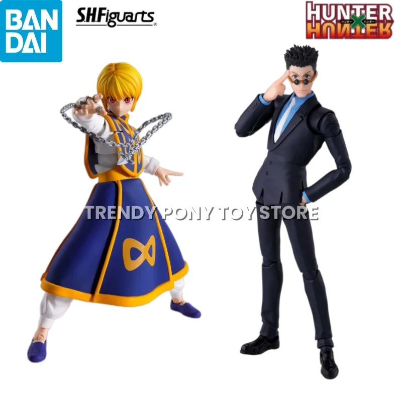 15cm Original Bandai S.H.Figuarts HUNTERxHUNTER Kurapika Leorio Action Figure 1/12 Collectible Anime Movable Doll Ornament Gift