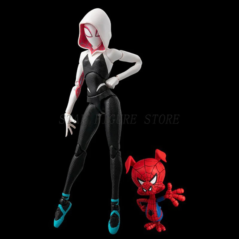 13cm Sv Action Gwen Stacy Action Figure PVC Collection Sentinel Marvel Spider-Man Into the Spider-Verse Spider-Gwen Model Toys