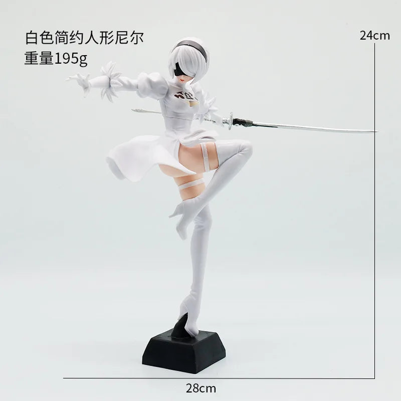Nier Automata Yorha 2b Figure Anime Game Pvc Collectible Statue Pc Case Decoration Desktop Ornament Action Figure Model Toy Gift