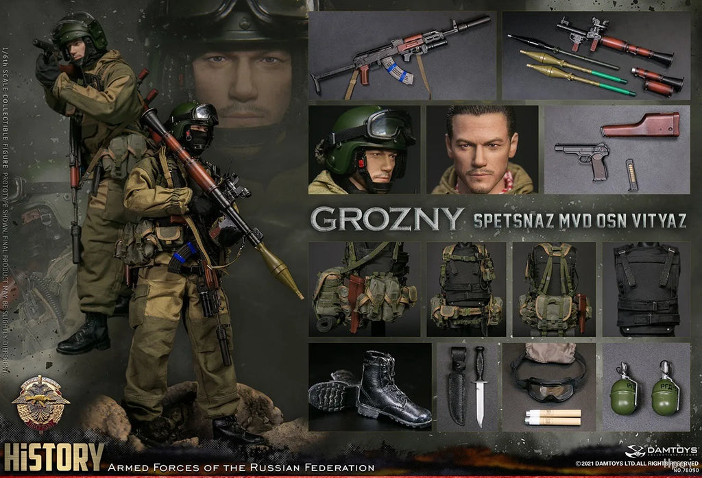 【MT】DAMTOYS NO.78090 GROZNY ARMED FORCES OF THE RUSSIAN FEDERATION SPETSNAZ MVD OSN VITYAZ 1/6 Action Figure Model Toys