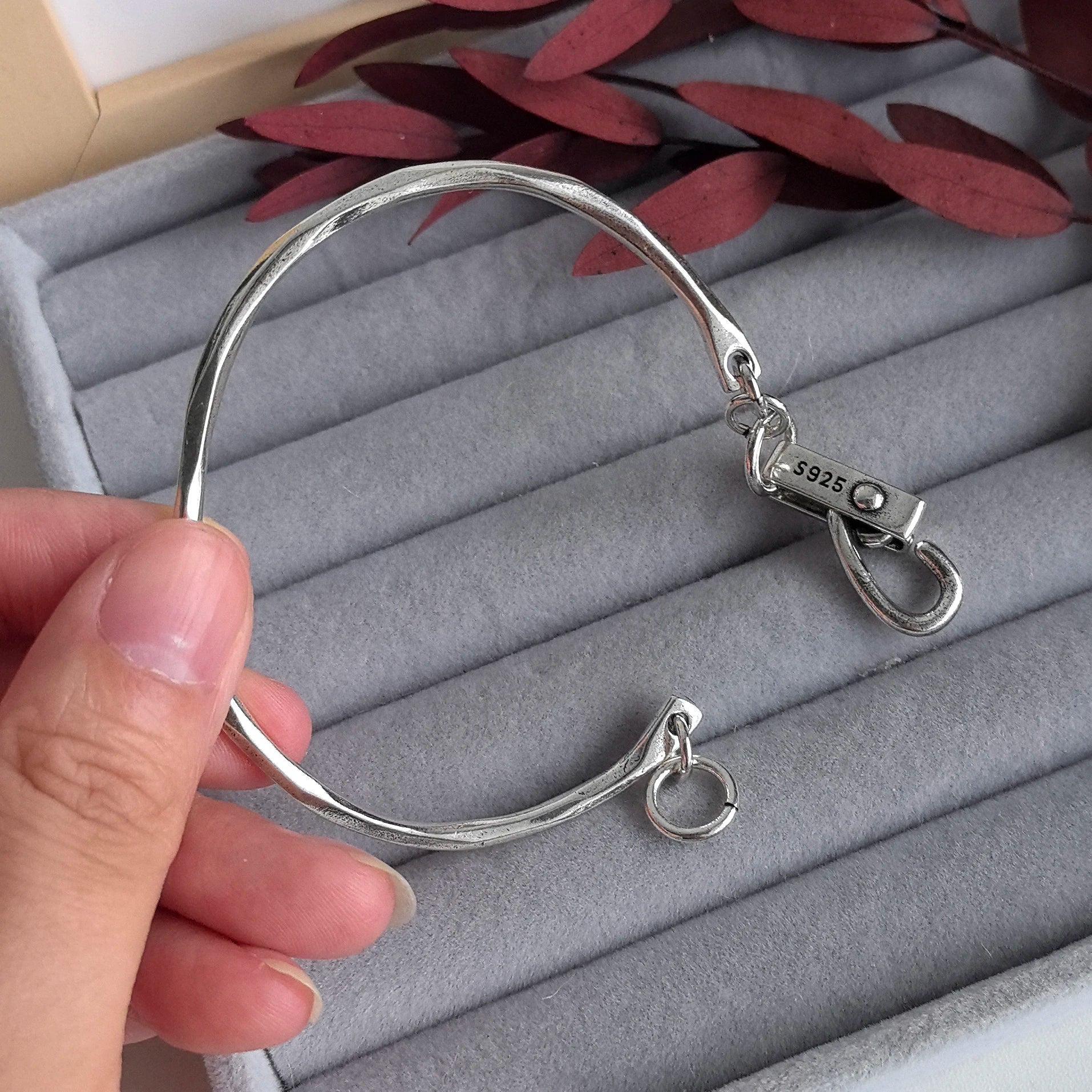 925 Sterling Silber Armband Armreif Vintage Offenes Schloss Geometrische Punk Für Frau Mädchen Mode Schmuck Geschenk Dropship Großhandel