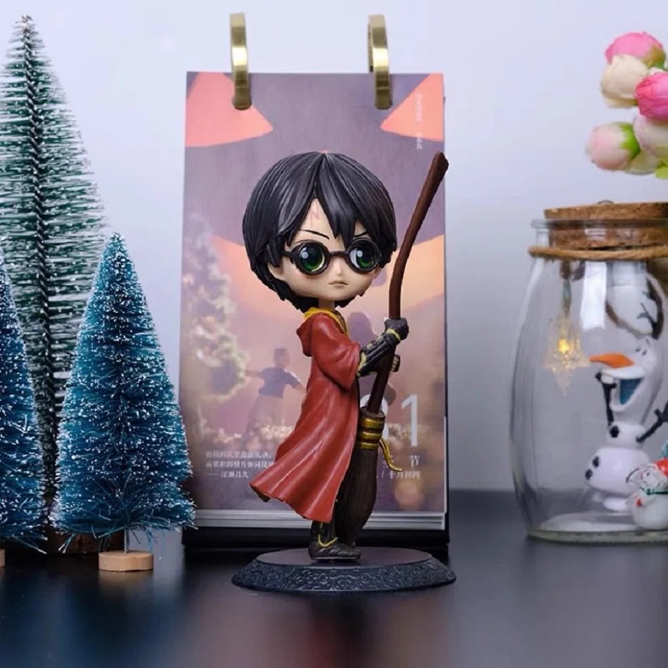 1-7pcs New Hot Harri Potter Cartoon Characters Action Figures Q Version Desktop ornament model quentes presente Kids' Toys Gift