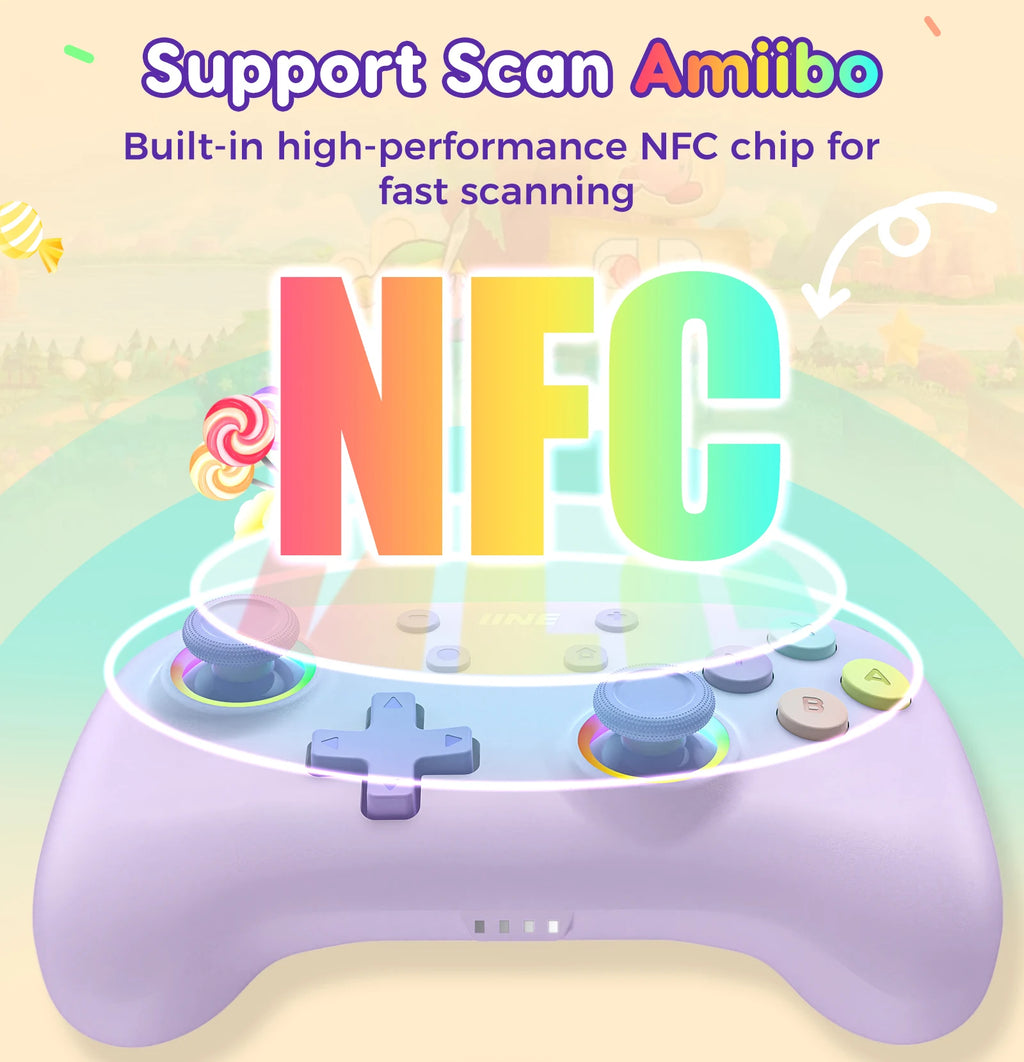 IINE Candy Pop Mini Controller for Switch/PC/iOS/Android/Pad, NFC & Turbo&Macro Function