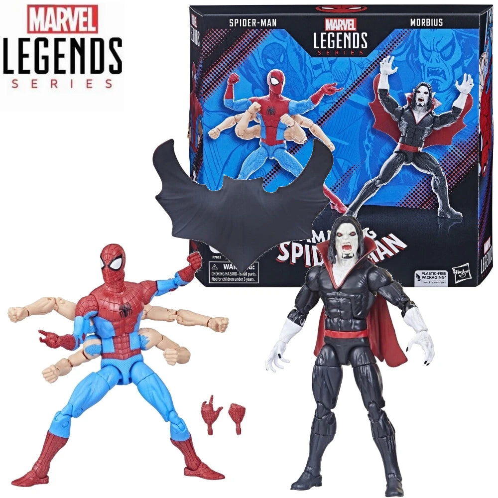 In Stock Marvel Legends Series Six Arm SpiderMan Vs Morbius 2 Pack Walmart Exclusive Action Figure Model Toy Hobby Gift