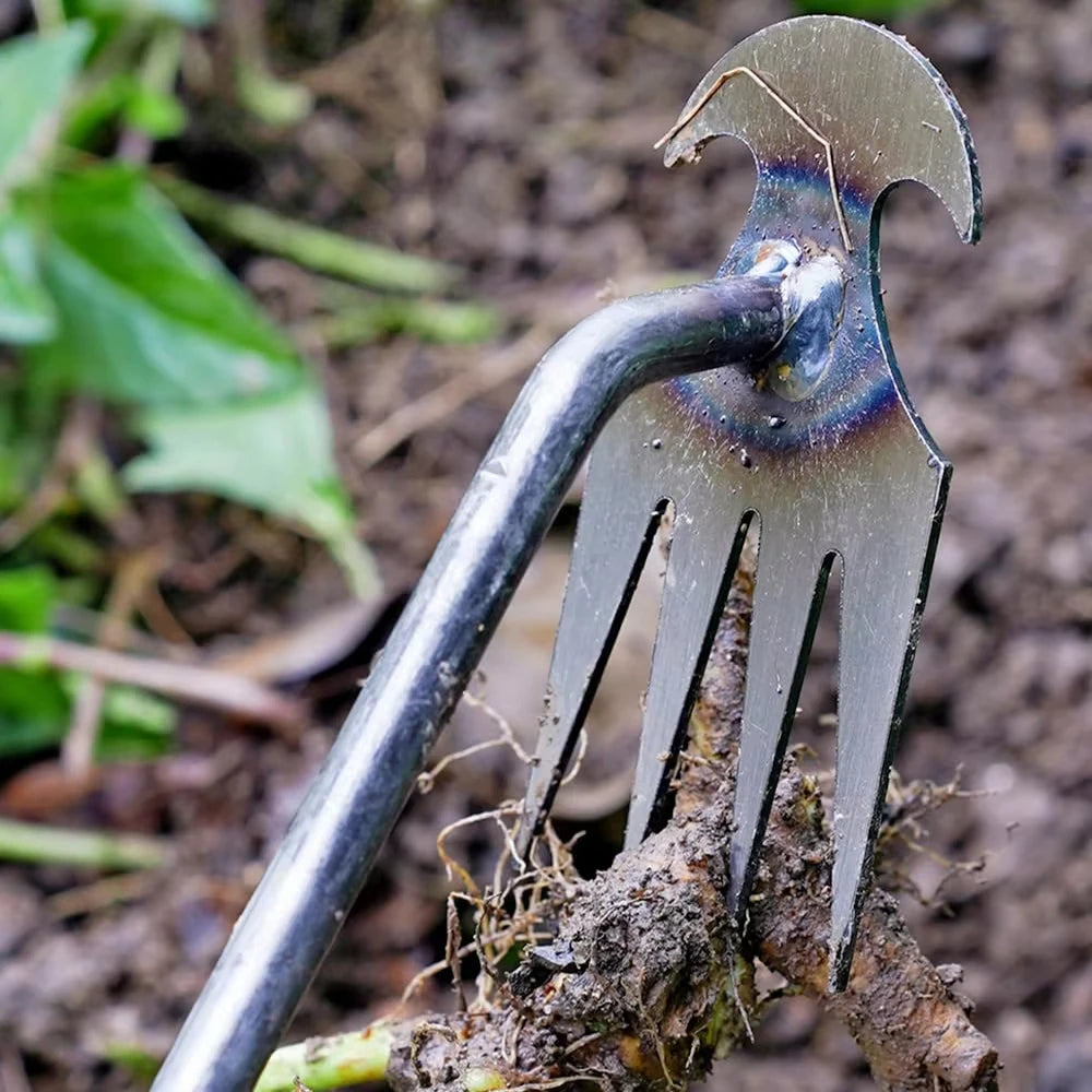 4 Teeths - Multifunctional Hand Weeder for Garden - Durable & Portable Garden Weeding Tool for Vegetable Gardening & Farm Planti
