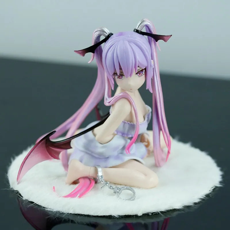 Generic Anime Girl Figure Succubus Pink Eve Sitting Noodle Stopper Boxed Collectible Desktop Decoration Model For Anime Fans