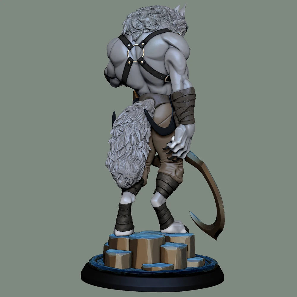 1/24 Wolf Soldier Grey Resin Figurine Toy Unpainted GK Doll Unassembled 3D Print Assembly Miniature Reduction Statue Toy