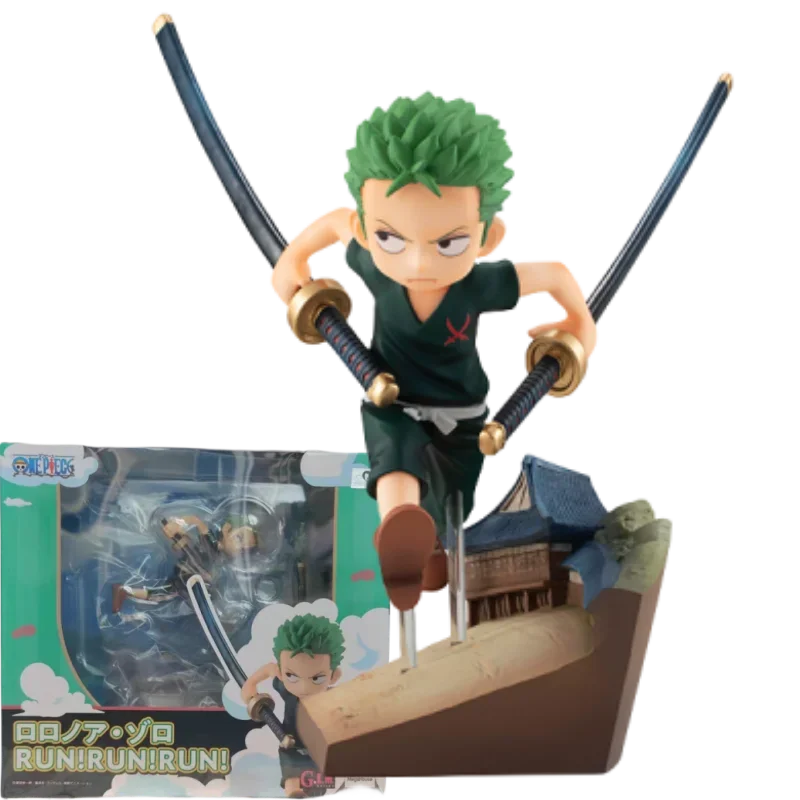 Genuine ONE PIECE Anime Figure Childhood Roronoa Zoro Run Action Figure Toys for Kids Gift Collectible Model Ornaments