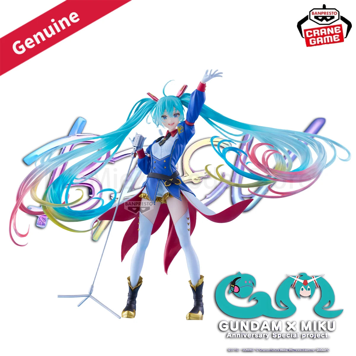 Original Genuine Bandai Prepainted Banpresto Evolve Gundam X Miku Anniversary Special Project Piapro Characters Hatsune Miku