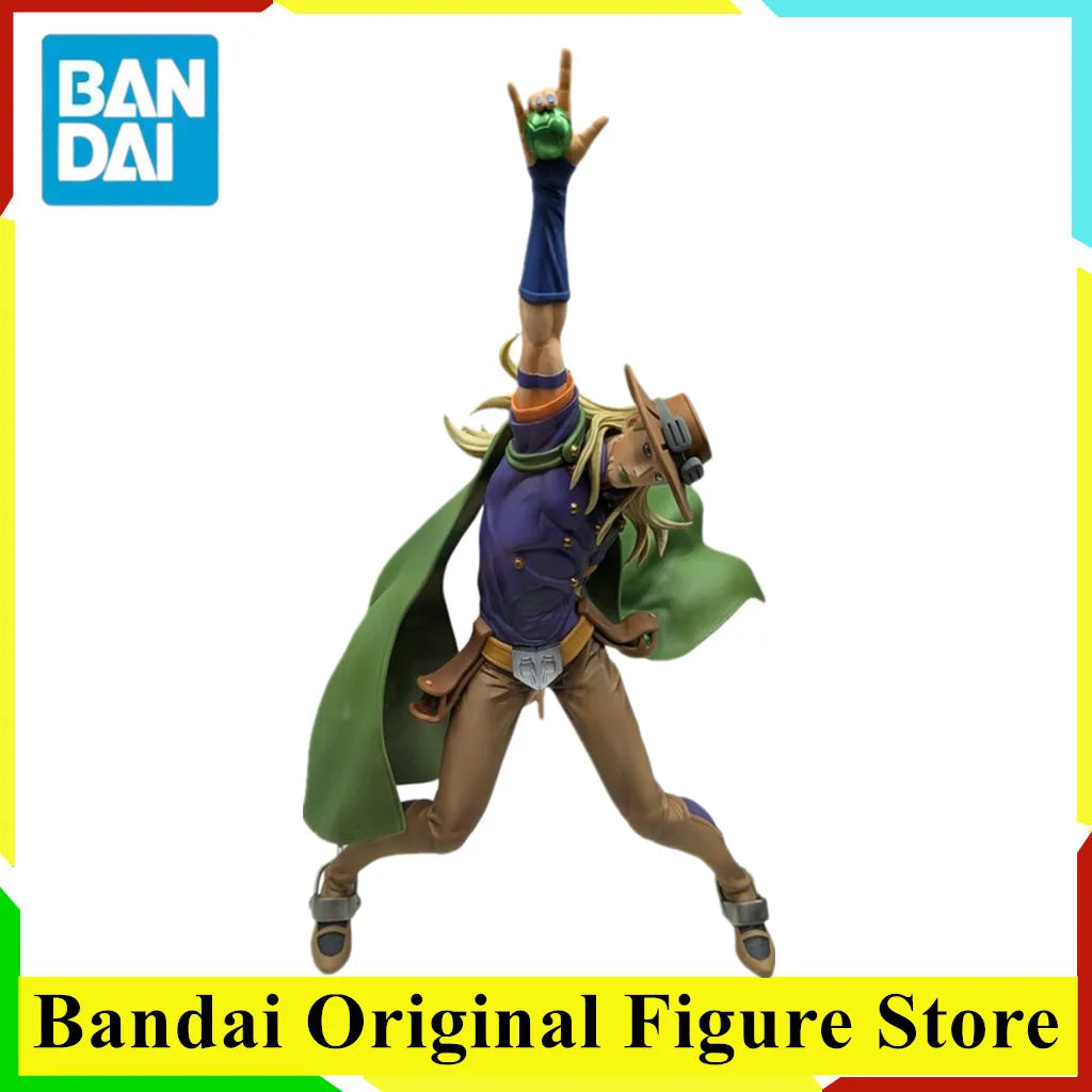 Original BANDAI Mometria Gyro Zeppeli Johnny Joestar JOJO Steel Ball Run Action Figure Toys PVC Model Collection