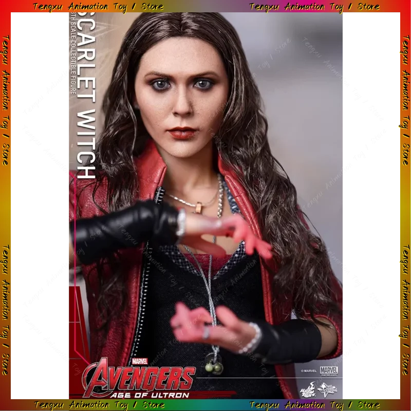 Original HotToys 1/6 MMS301 Superhero Wanda Django Maximoff Scarlet Witch 1.0 Action Figure Model Toys Collection Ornament Gift