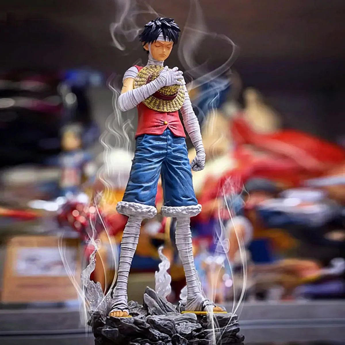 26,5 cm One Piece Anime Actionfigur in stiller Hommage Monkey D. Luffy Stand PVC-Modell Statue Puppensammlung Ornament Spielzeug Geschenk