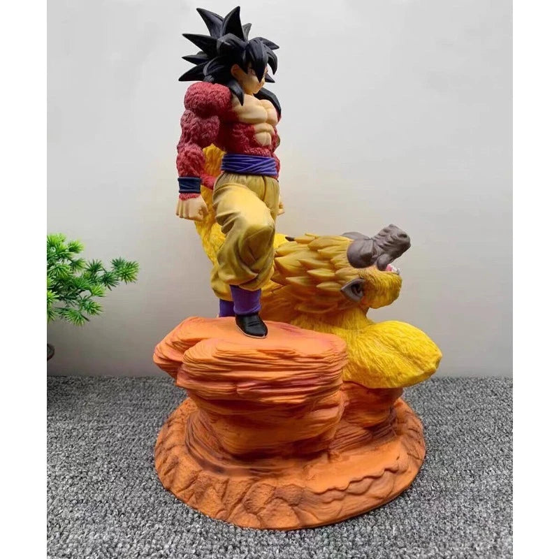 32cm Dragon Ball Figure Son Goku Super Saiyan Gold Apes Anime Action Collection System Desktop Ornaments Children Toys Gift